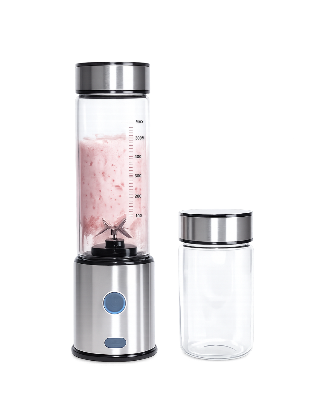 Çift Hazneli Cam Blender USB Şarjlı Smoothie ve Buz Kırıcı Blender - Görsel 5