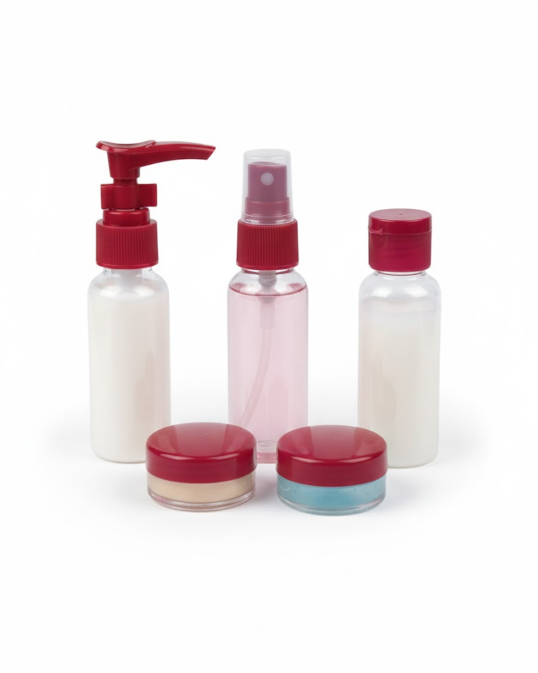 Taşınabilir 5 Parça Seyahat Kozmetik Dolum Seti 30 ml - Görsel 4